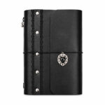 Gothic Black Lace Leather Journal with Heart Charm