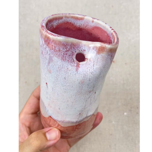 300ml Pink Reactive Glaze Wall Mug