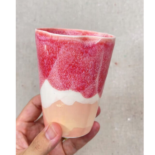 Fluted Rim Pink Fuji Mug 300ml
